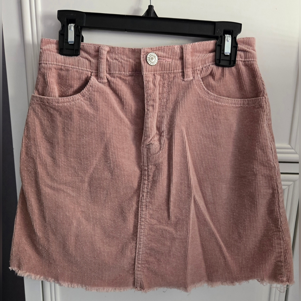 Brandy Melville Pink Corduroy Mini Skirt Size S
